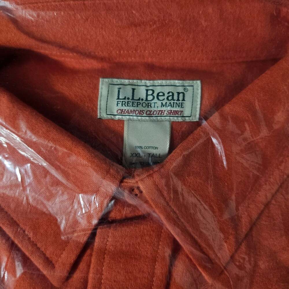 L.L. Bean Chamois Cloth Shirt XXL-Tall Sail Orange - Picture 3 of 4